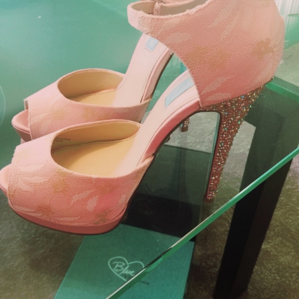 Betsey Johnson Blue Veil crystal heel- brand NEW!
